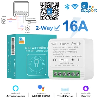 eWeLink WiFi Inteligent Comutator 16A DIY Module Mini R2 Wireless Comutatorul de lumini Inteligente de Automatizare Acasă Soluție Funcționează cu Alexa Google