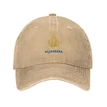 Al Jazeera Logo-ul Imprimat Grafic Logo-ul de Brand de Înaltă calitate Denim capac Tricotate pălărie de Baseball capac