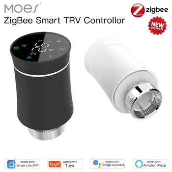 MOES TRV ZigBee 3.0 Tuya Radiator Nou de Acționare a Supapei de Inteligent Termostat Programabil de Temperatura de Încălzire Alexa Control Vocal