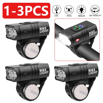 1-3P LED Biciclete Lumina Fața USB Reîncărcabilă MTB Mountain Biciclete Lampa 800LM Faruri de Bicicletă Bicicleta Lanterna Accesorii pentru Biciclete