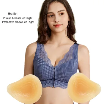 Set de Mastectomie bra+o pereche de gel de siliciu proteza de san modelarea sanilor false sân enhancer2149