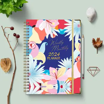 Caiet cu Hârtie mai Groasă de Culoare Vibrante Notebook-uri Rafinat cu Model Floral Planificator de Notebook-uri pentru Acasa, Birou Școală Durabil