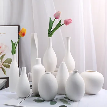 Nordic Ins Alb Vaza Ceramica Desktop Accesorii Estetice Cameră Decor Floreros Decorativos Moderno Acasă Decor Vaza De Flori