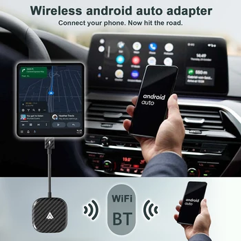 Android Auto Adaptor Wireless WIFI 2.4 GHz, 5GHz Suport Auto cu CarPlay Auto Dongle Adaptor Bluetooth-Compatibil 5.0