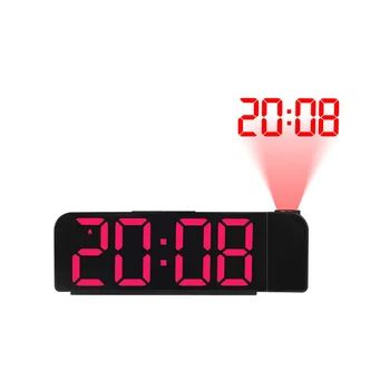 180° Rotație Proiectie Ceas Deșteptător 12/24H LED Ceas Digital USB de Încărcare Tavan Proiector Ceas cu Alarmă (Roșu)