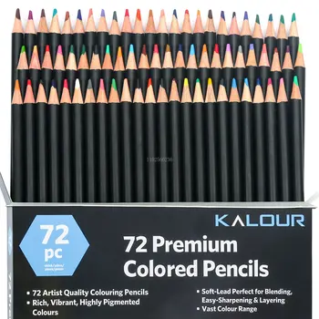 72 Culori Profesionale Ulei de Creioane Colorate Artist Creioane Moi Stabilit Serie de Plumb pentru Carte de Colorat Schiță de Desen de Artă