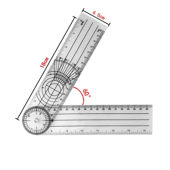 0-140mm 360 de Grade Goniometru Unghi Medicale Spinării Unghi Conducător Unghi Inclinometer Conducător Raportor de Unghi finder Instrument de Măsurare
