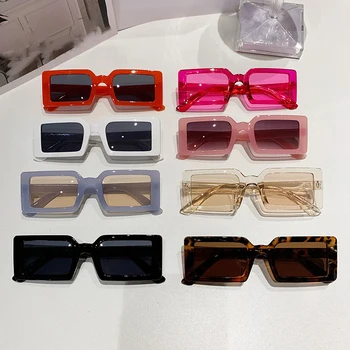 Noul Cadru Mic Dreptunghi ochelari de Soare Moda pentru Femei Jeleu de Culoare Ochelari de Soare Femei Călătorie de Vară UV400 Ochelari de Oculos De Sol