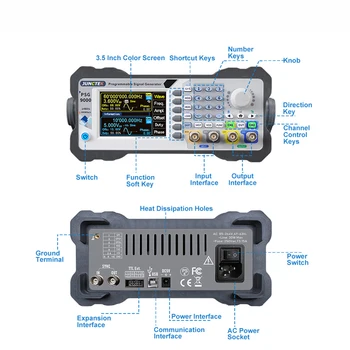 JUNCTEK PSG9060 60MHz Programabile DDS Dual Channel Val de Arbitrare Generator de Funcții Suport Bluetooth Control Profesional