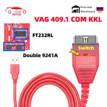 VAG COM 409.1 KKL Real 9241A 409 FTDI FT232RL K linie OBD2 OBD 2 Instrumente de Diagnosticare Auto Cablu de Interfață Pentru Fiat/Audi/VW/Skoda/Seat