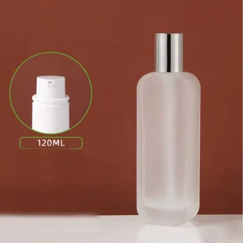 120ml flacon de sticlă mată argint pompa ser/lotiune/emulsie/fundației/esența toaletă toner de îngrijire a pielii cosmetice de ambalare