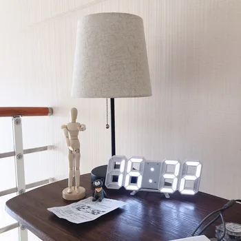 GONGOUYANG 3D LED ceas digital usb plug-in-perete de artă decorativă ceas deșteptător dormitor, camera de zi ornament