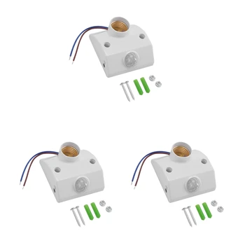 3X Baza Socket IR Bec Lampa Detector de Mișcare