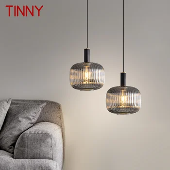 TINNY Contemporane Alamă Pandantiv Lumina LED Nordice, pur și Simplu, Creativ Pahar de Cristal Candelabru Lampă Pentru Casa Dormitor Bar