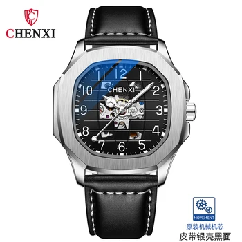 CHENXI Top Brand Automat Mechanical Ceas Pentru Barbati Tourbillon Ceas Curea din Otel rezistent la apă Luminos Ceasuri de Lux Bărbați Reloj