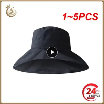 1~5PCS Palarie de Soare de Vară Pliabil Bucket Hat pentru Femei Exterioare de protecție Solară Bumbac Pescuit, Vânătoare Capac Anti-UV Margine Largă Găleată Soare
