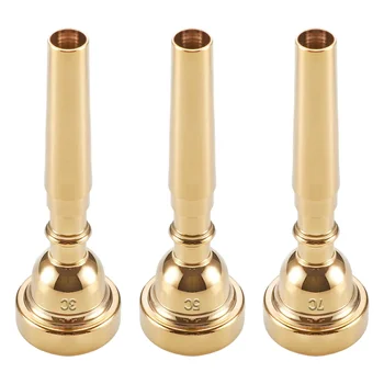 3PCS Trompeta Mounthpiece Set(3C 5C 7C) Placat cu Aur pentru Incepatori Muzical Trompeta Accesorii sau Degetul Practicanta