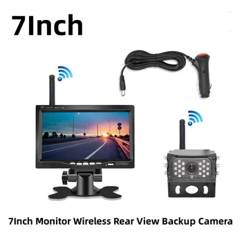 7Inch Monitor Wireless retrovizoare Camera de Rezervă Sistem de Viziune de Noapte pentru Masina RV Camion Autobuz