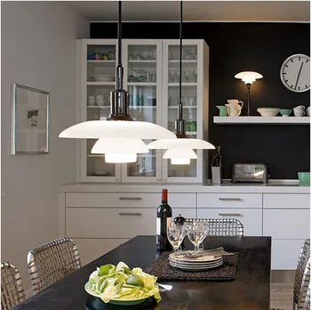 Designerul danez Pandantiv de Sticlă Lumina Sala de Mese Aur Chrome Candelabru pentru Bucatarie Dormitor Nordic Haning Lampa