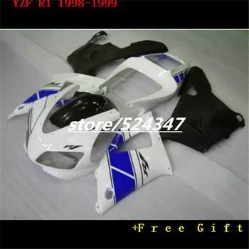 Hei-Personalizate gratuit Motocicleta carenajele de plastic piese pentru 1998 1999 YZFR1 98 99 YZF R1 alb albastru corp carenaj kituri pentru Yamaha