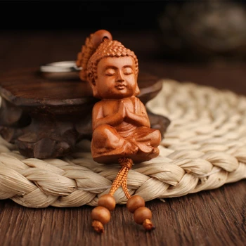 Sakyamuni Breloc din Lemn Buddha DIY Breloc Femeile Omul Accesorii Bijuterii Pandantiv de Sac Cadou de Familie