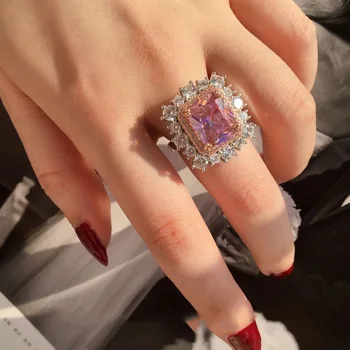 Bijuterii vânt rece pătrat elegant diamond retro inel de sex feminin de mare de moda de lux, zircon.