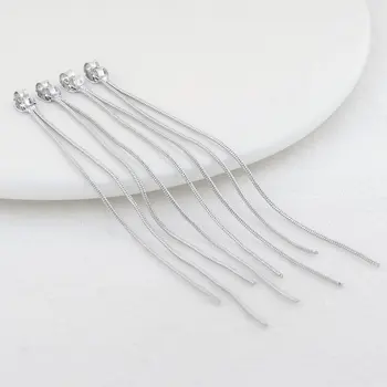 90MM Cupru Ureche Șarpe Lanț Tassel Cercei Înapoi Cu Plug Placat cu Argint Culoare Diy Bijuterii a Face Constatări Accesorii