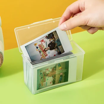 Transparent Idol Fotografie Cutie De Depozitare Din Plastic Albume Kpop Photocards Mică Colecție De Carte Organizator Fotografie A Titularului Cardului Cutie