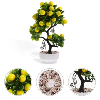 Artificiale Fructe De Arbore De Decor De Birou Acasă Decor Fals Masa De Simulare Bonsai Ornament De Lamaie Simulat Verde
