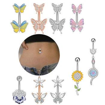 Fluture Belly Button Inel De Oțel Chirurgical Buric Piercing-Ul Inel Accesorii Bijuterii Pentru Fete Femeie Cadou Rafinat