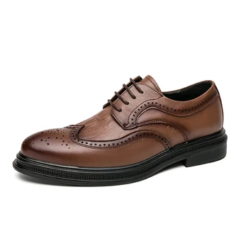 Populare Rochie De Pantofi Pentru Bărbați Siret Negru Casual De Afaceri Pantof Confortabil Nunta Mire Pantofi De Moda Portabil Om De Pantofi Oxford
