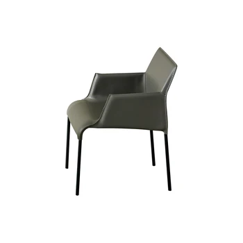 Modern Nordic șa din piele de scaun de luat masa casa de lux de lumină minimalist, minimalist confortabil scaun din spate