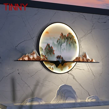 TINNY Solar în aer liber Murală Lampa Creative Circulară Peisaj rezistent la apa Mural Vila Curte Pictura Decor