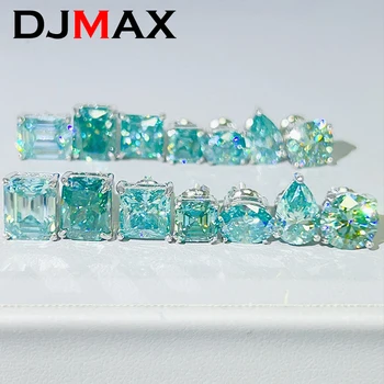 DJMAX Original 925 Sterling Silver Blue Green Lady Diamond Cercei 0.4-1.5 CT Rare Taie Moissanite Stud Cercei pentru Femeile 2023