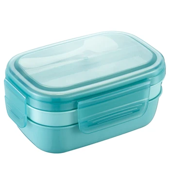 Adult Pot Fi Stivuite Bento Masa De Prânz Caseta 3 Straturi Etanșe Și Toate-În-1 Cutie Bento Lunchbox Cu Ustensila Sos Dressing Containere Durabil