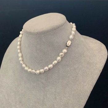 Moda stil Baroc, Colier de Perle 8-9-10mm Natural de apă Dulce Perla Cravată Colier Pentru Femei Bijuterii Cadou