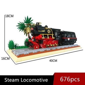 Locomotiva cu aburi Model de Tren MOC al 20-Lea Revoluția Industrială Serie de Blocuri de Constructii Jucarii Oraș Caramizi Compatibile Cu LEGO