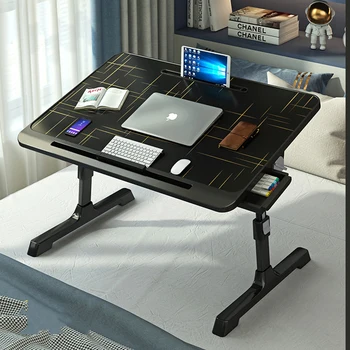 Pat Birou Măsuță plus-Dimensiuni Birou Laptop Pliabil Leneș Masă Elevii Dormitor Birou Tură HY