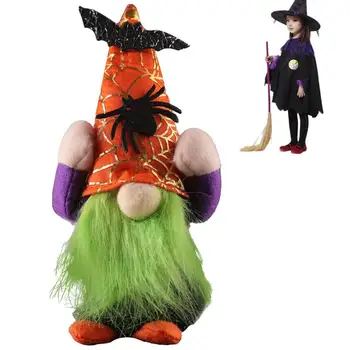 Halloween-Ul Gnome Fără Chip Gnome Papusa Decor Barbă Lungă Gnome În Picioare De Pluș Cu Spider Dovleac Ornamente Pentru Petrecerea Masă De Sărbătoare