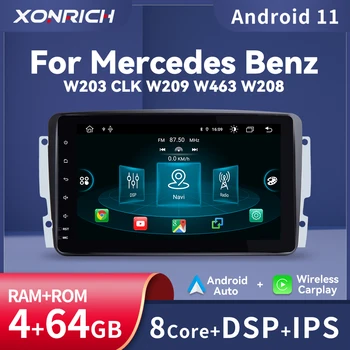 Carplay 2 Din 4GB 64GB, Android Auto 11 Multimedia Player Pentru Mercedes Benz W203 Vito W639 W168 Vaneo CLK W209 RDS Navigare DSP