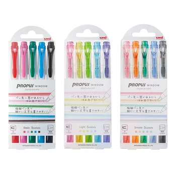 Japonia 5 culori PROPUS Fereastră Dublă Sfat Evidențiere Stilou Set Student Pastelate Markere Markere Rechizite PUROI-103T