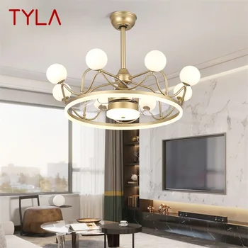 TYLA Lămpi de Tavan Cu Ventilator de Aur Cu Control de la Distanță 220V 110V Corpuri de iluminat LED Pentru Camere Living Dormitor Restaurant