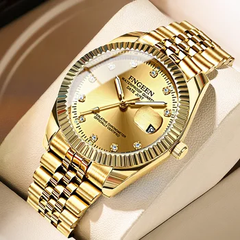 Aur de lux din Oțel Impermeabil Cuarț Ceasuri pentru Femei cu Transport Gratuit Diamant Decor Rochie Ceas de mână Elegant Doamnelor Ceasuri