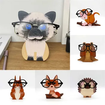 Drăguț Animal Titularul Ochelari 3D de Animale Sculpturi in Lemn ochelari de soare de Afișare Rack Raft Ochelari Show de Stand Desktop Ornamente Cadou