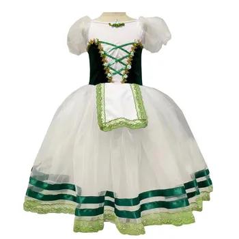 Balerina Verde Rochie De Fete Pentru Adulți Femei Copii Rochie De Balet De Dans Modern Costum De Balerina Swan Spectacol De Dans Costume De Uzura