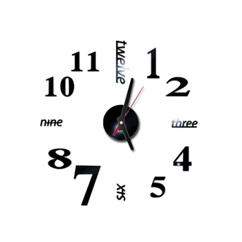 3D DIY Ceas de Perete cu Design Modern Mari Acrilice Ceasuri de Origine Autocolant Decor Camera Ceasul de pe Perete Numere-Negru
