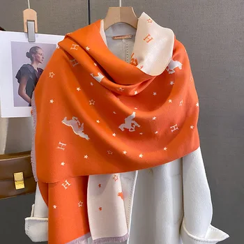 Brand de lux Cașmir Eșarfă Femei Șal și Folie de Cald Iarna Pătură Groasă de Design Bufanda Pashmina Poncho Fulare Echarpe Femme