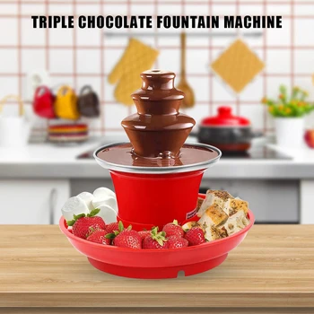 3 Strat de Ciocolata de Topire Machine cu Fructe/Nuci/Tratează Tava de Servire Electrice de Topire Mașină pentru Nunti, Petreceri Aniversare