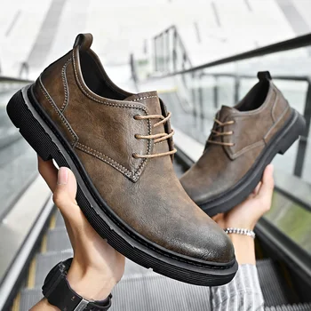 Barbati Pantofi Casual Artificiala Pu Piele Punct Toe Pantofi de Afaceri pentru Bărbați Clasic de Culoare Solidă 2023 Moda Chaussure Homme Noi