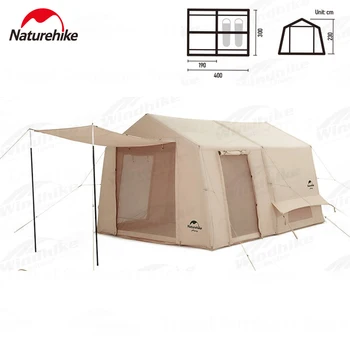 Naturehike Aer 12X Camping Bumbac Gonflabile Cort de 3 Coloana de Gaz 12㎡ Spațiu Mare, 1 Dormitor, 1 Camera de zi a Familiei Cort De 3-4 Persoane